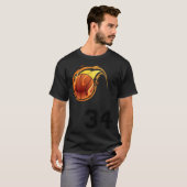 Flaming Basketball with Number 34 on the Front and T-shirt (Voorkant volledig)