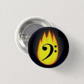 Flaming Bass Clef Button (Voorkant /achterkant)