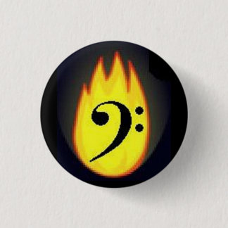 Flaming Bass Clef Button