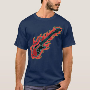 Flaming Bass Guitar T-shirt