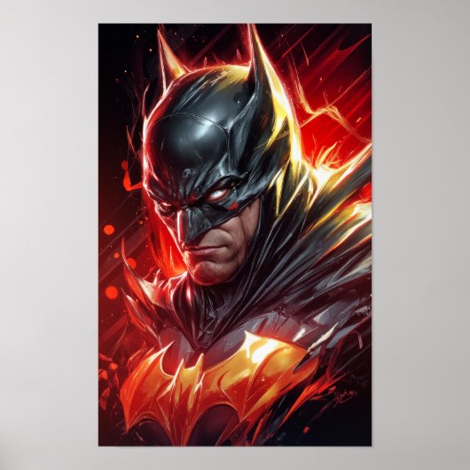 Flaming Bat Emblem Art Poster (Voorkant)