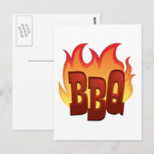 Flaming BBQ Briefkaart (Voorkant / Achterkant)