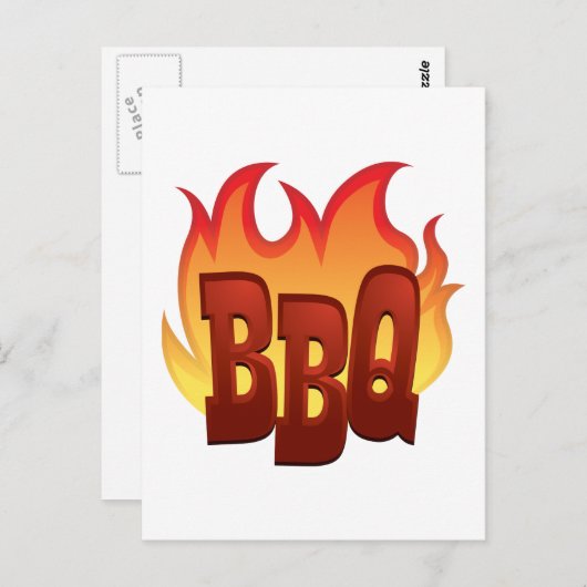 Flaming BBQ Briefkaart (Voorkant / Achterkant)