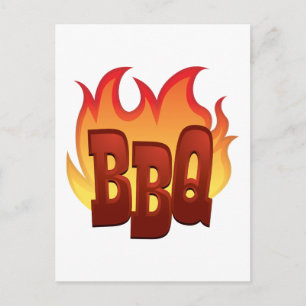 Flaming BBQ Briefkaart
