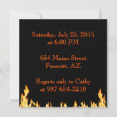 Flaming BBQ Invitation Kaart (Achterkant)