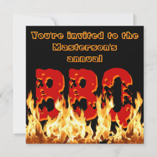 Flaming BBQ Invitation Kaart