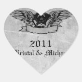 Flaming Biker Envelope Seals Hart Sticker (Voorkant)