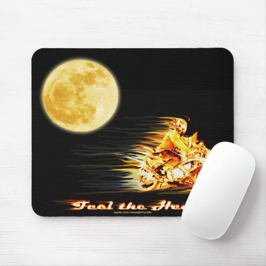 Flaming Biker Motorcycle Fantasy Art Mousepad Muismat (Met muis)
