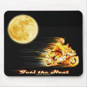 Flaming Biker Motorcycle Fantasy Art Mousepad Muismat (Voorkant)