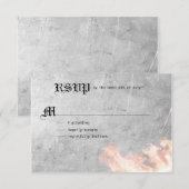 Flaming Biker Wedding RSVP Kaartje (Voorkant / Achterkant)