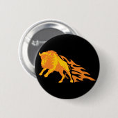 Flaming Bison #3 Ronde Button 5,7 Cm (Voorkant /achterkant)