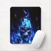 Flaming Blue Skull Muismat (Met muis)