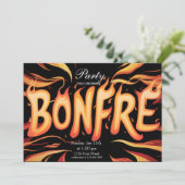 Flaming Bonfire Word Art Kaart (Staand voorkant)