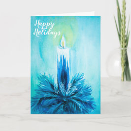 Flaming Candle Holiday Kaart