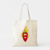 Flaming Chili Pepper Canvas tas (Achterkant)
