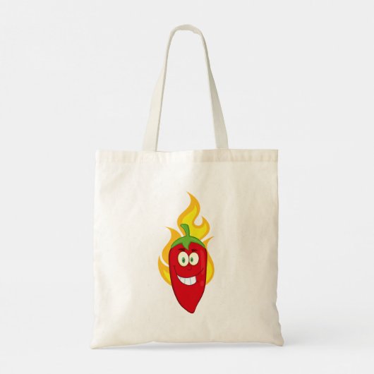 Flaming Chili Pepper Canvas tas (Achterkant)