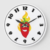 Flaming Chili Pepper Klok (Voorkant)