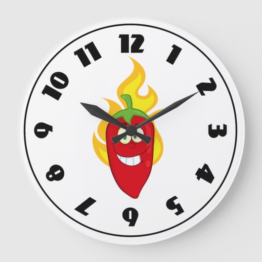 Flaming Chili Pepper Klok (Voorkant)