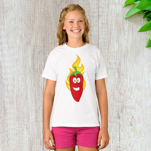 Flaming Chili Pepper Meisjes T-shirt