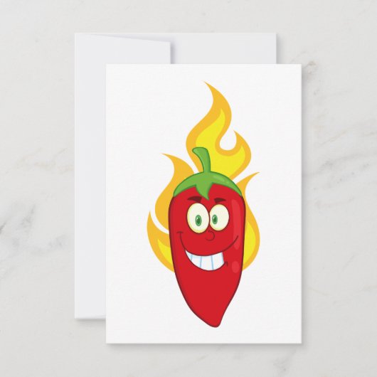 Flaming Chili Pepper Uitnodigingen (Voorkant)