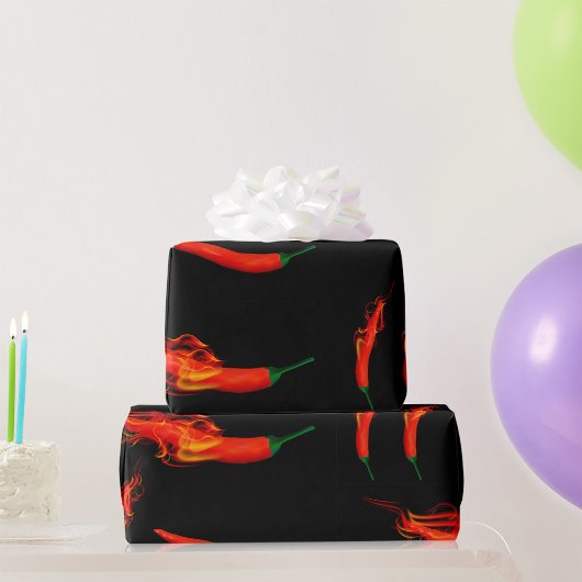 Flaming Chili Peppers Cadeaupapier