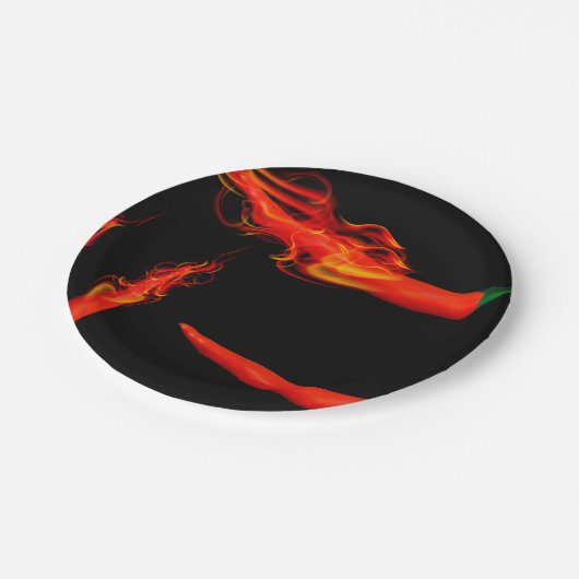 Flaming Chili Peppers Papieren Bordje (Gekanteld)