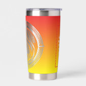 Flaming Circle Logo Negatief Space Fire Geïsoleerde Drinkbeker (Links)