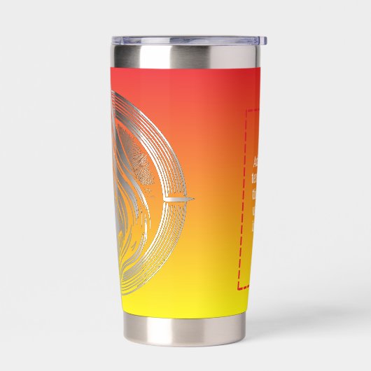 Flaming Circle Logo Negatief Space Fire Geïsoleerde Drinkbeker (Links)