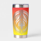 Flaming Circle Logo Negatief Space Fire Geïsoleerde Drinkbeker (Voorkant)