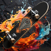Flaming Cobra Snake Custom Name Persoonlijk Skateboard