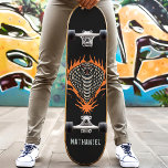 Flaming Cobra Snake Custom Name Persoonlijk Skateboard<br><div class="desc">Vlaming van het skateboard van de Aangepaste naam van Cobra Snake</div>