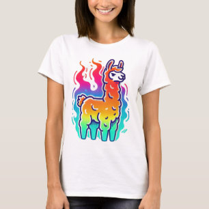 Flaming Cool: De rebel lama T-shirt
