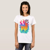 Flaming Cool: De rebel lama T-shirt (Voorkant volledig)