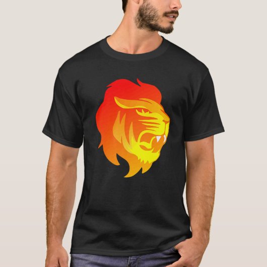 Flaming Cool Lion Head T-shirt (Voorkant)