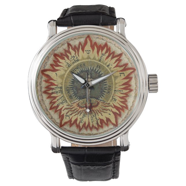 Flaming Cosmic Roos Horloge (Voorkant)