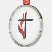 Flaming Cross Metalen Ornament (Links)