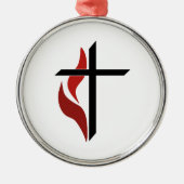 Flaming Cross Metalen Ornament (Voorkant)