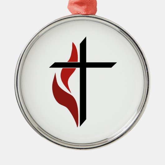 Flaming Cross Metalen Ornament (Voorkant)