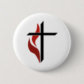 Flaming Cross Ronde Button 5,7 Cm (Voorkant)