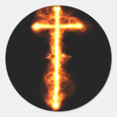 Flaming Cross Sticker (Voorkant)