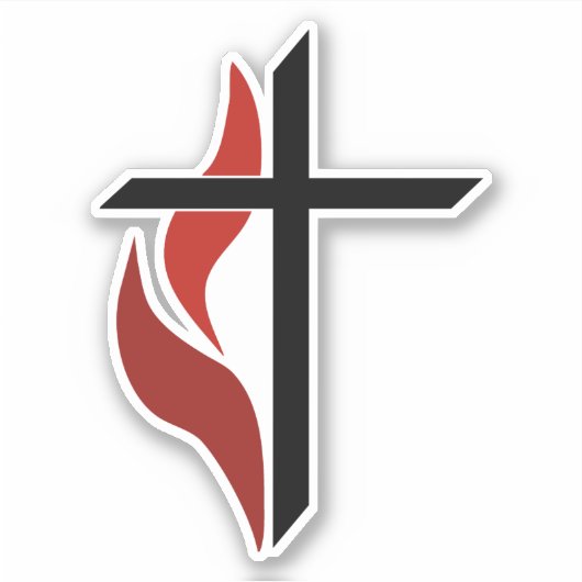 Flaming Cross Sticker (Voorkant)