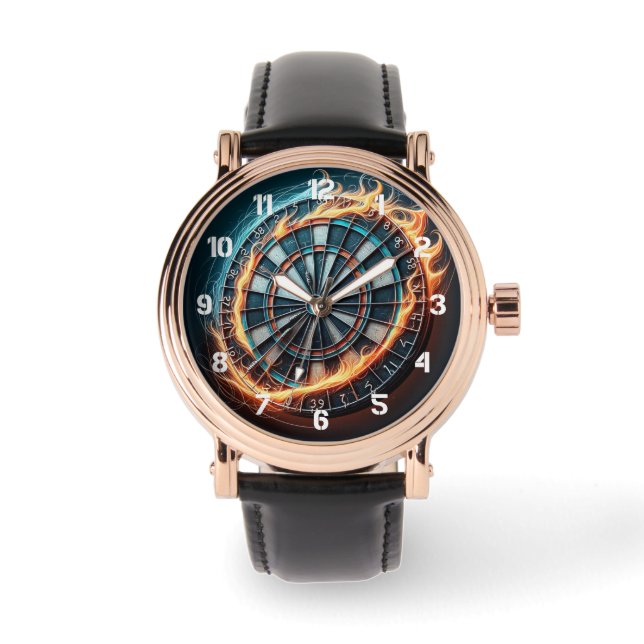 Flaming Dart Arena Ontsteek de passie van de Darts Horloge (Voorkant)