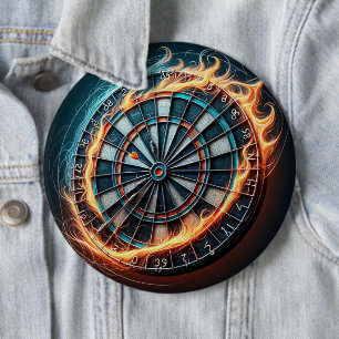 Flaming Dart Arena Ontsteek de passie van de Darts Ronde Button 6,0 Cm