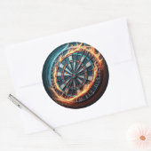 Flaming Dart Arena Ontsteek de passie van de Darts Ronde Sticker (Envelop)