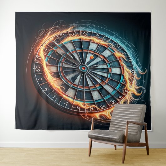 Flaming Dart Arena Ontsteek de passie van de Darts Wandkleed (In Situ (horizontaal))