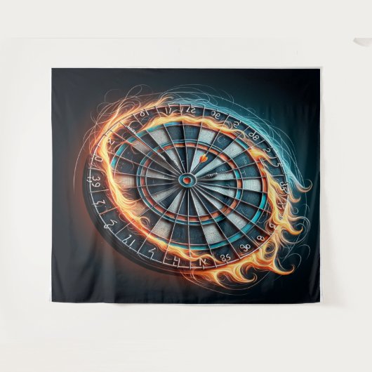 Flaming Dart Arena Ontsteek de passie van de Darts Wandkleed (Voorkant (horizontaal))