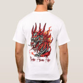 Flaming Demon Dragon Head T-shirt (Achterkant)