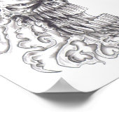 Flaming Demonic Skull Art Poster (Hoek)