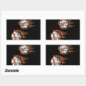 Flaming Dice Rechthoekige Sticker (Vel)