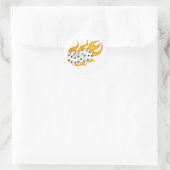 Flaming Dice Ronde Sticker (Tas)